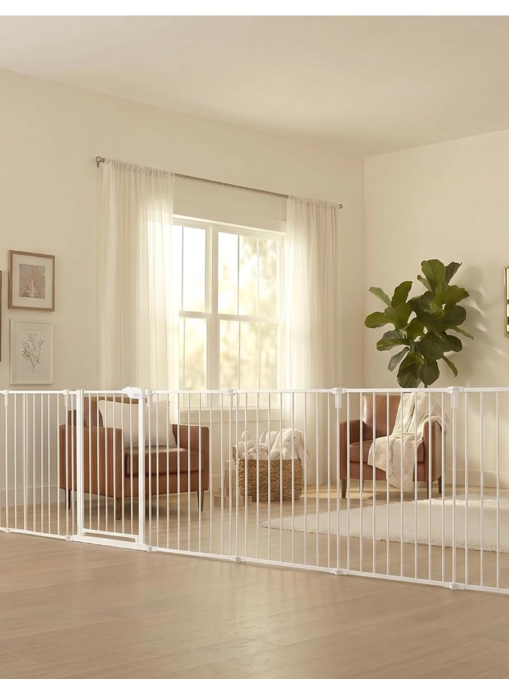 Regalo extra wide up Adjustable White Baby Playpen Gate — Secure Indoor Play